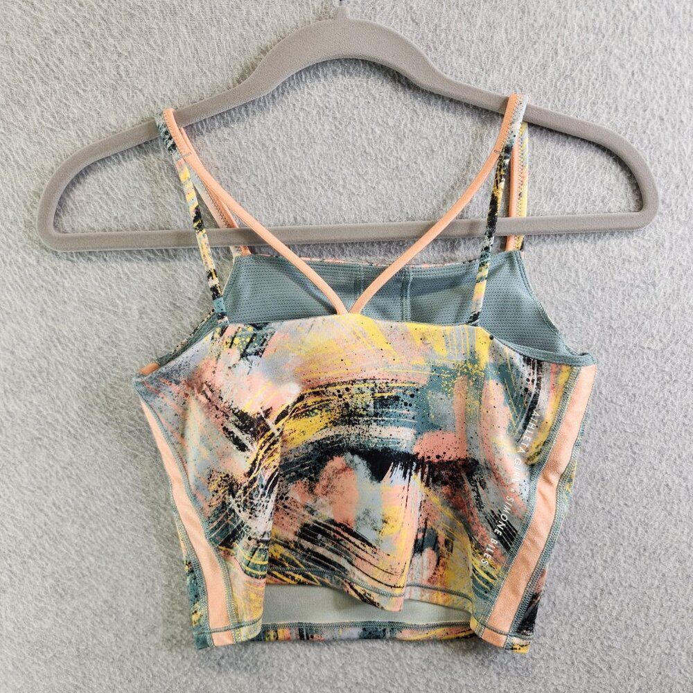 Athleta Girl Sports Bra Girls 12 Simone Biles Brushstroke Tank Because I Can - Picture 3 of 14